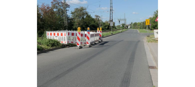 Mainzer Straße Beginn Vollsperrung mit Blickrichtung Westen